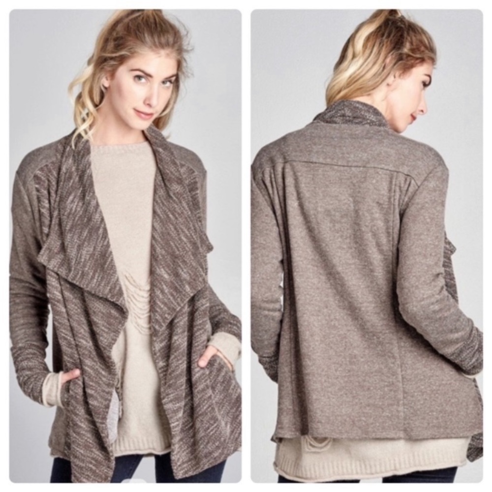 🆕 Open Front Marled Two Toned Cardigan 🆕